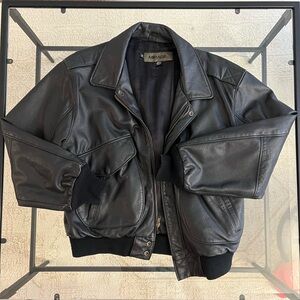 Vintage Leather Bomber Jacket